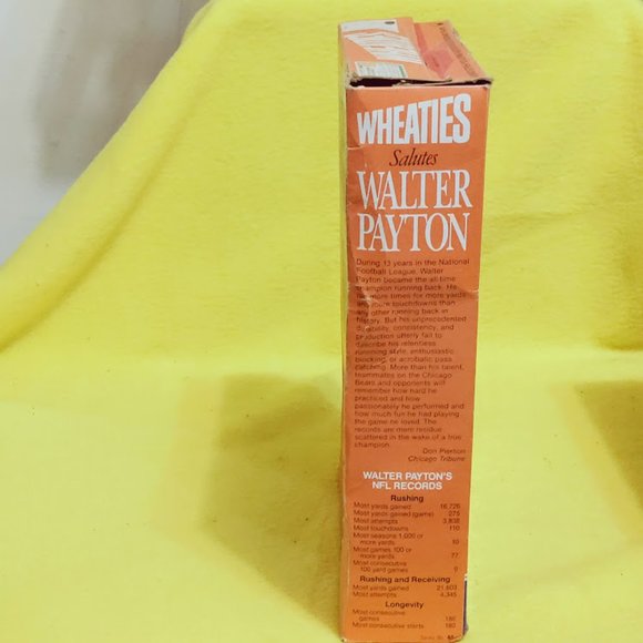 Wheaties Cereal Box Commemorative Edition Edition Walter Payton Chicago Bears - Picture 4 of 7